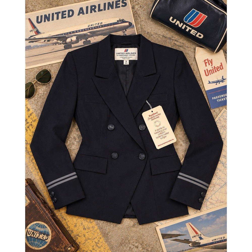 United Airlines By Brookhurst Vintage Flight Attendant Stewardess Jacket 8R